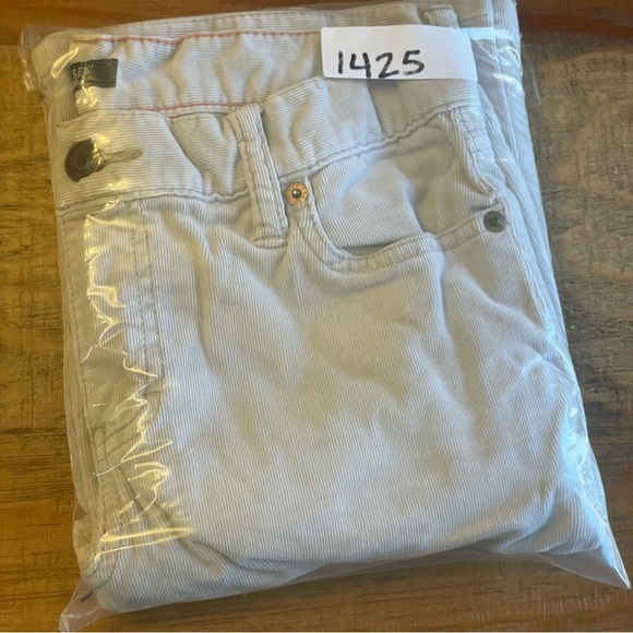 J. Crew 0 short Y2K low rise stretch bootcut corduroy pants cream white winter - Picture 9 of 9